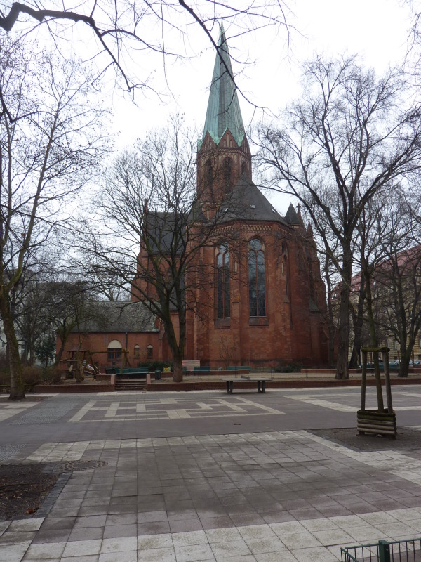 Ludwigkirchplatz östlich der Kirche, 27.2.2013, Foto: KHMM