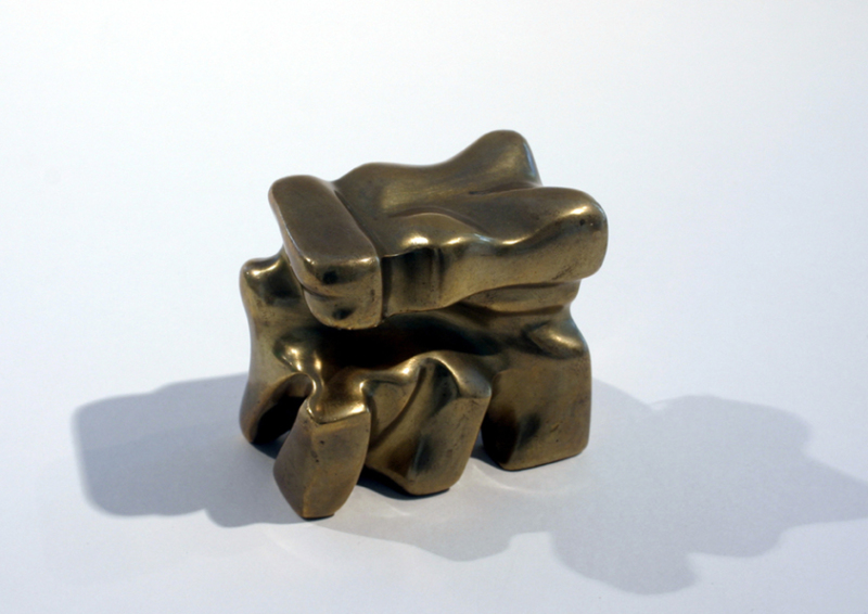 Gerson Fehrenbach, Wälzobjekt, 1990, Bronze/Gold poliert