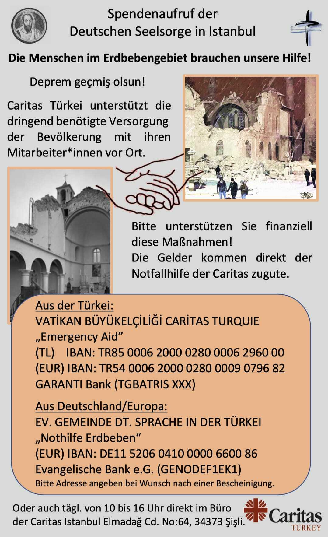 Spendenaufruf Caritas Turkey
