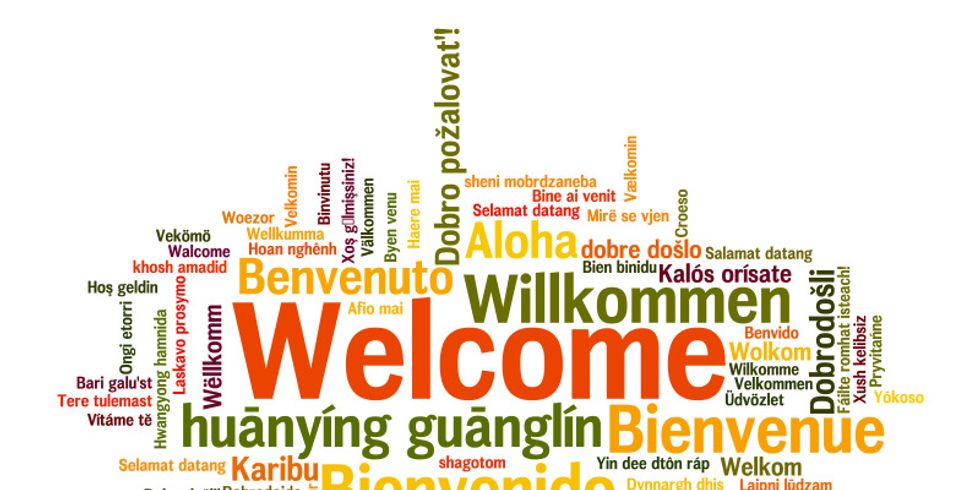 Willkommen als Schriftzug in verschiedenen Sprachen