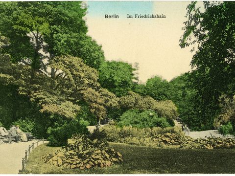 Alte Postkarte - Im Friedrichshain