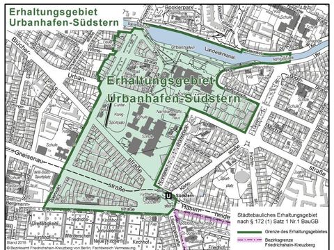 Bildvergrößerung: Karte Erhaltungsgebiet Urbanhafen-Südstern 2-2019
