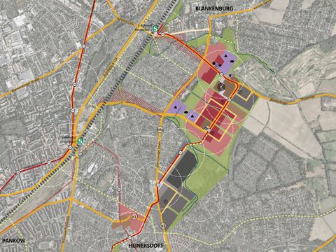 Bildvergrößerung: Struktur- und Nutzungskonzept für das neue Stadtquartier im Blankenburger Süden, Entwurf Stand April 2021