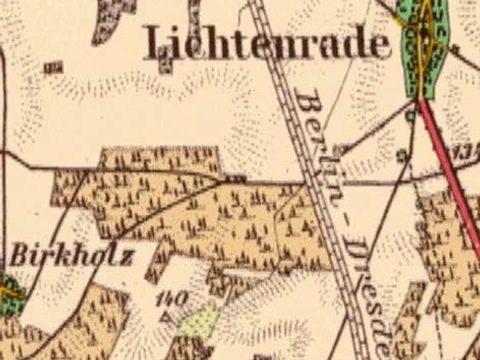 Alte Landkarte mit der Beschriftung Lichtenrade