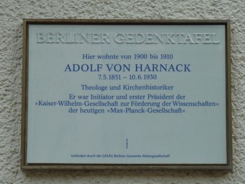 Bildvergrößerung: Gedenktafel für Adolph von Harnack, 3.7.2012