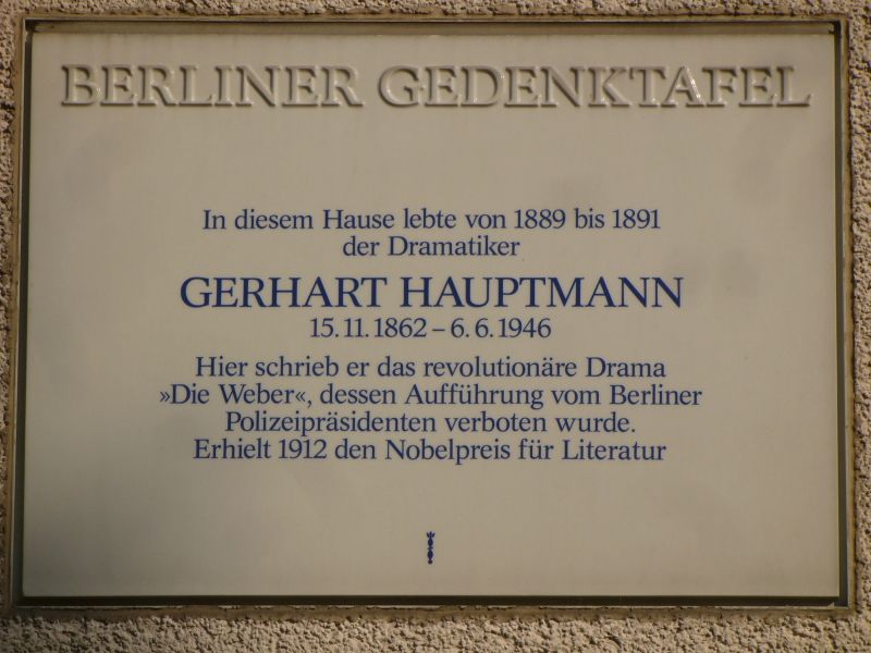 Gedenktafel für Gerhart Hauptmann, 16.9.2009, Foto: KHMM