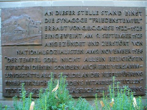 Gedenktafel für die Synagoge "Friedenstempel" Halensee, Foto: KHMM