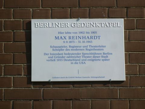 Gedenktafel für Max Reinhardt, 10.3.2010, Foto: KHMM