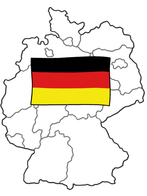 Deutschlandkarte mit Flagge