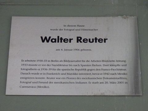 Gedenktafel für Walter Reuter, 28.6.2012, Foto: KHMM