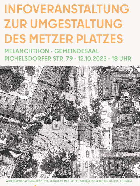 Bildvergrößerung: Plakat zur Informationsveranstaltung zur Umgestaltung des Metzer Platzes am 12. Oktober 2023