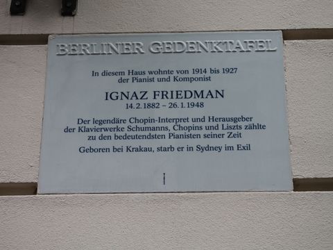 Ignaz Friedman Gedenktafel