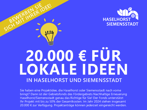 20.000 Euro für lokale Ideen in Haselhorst und Siemensstadt