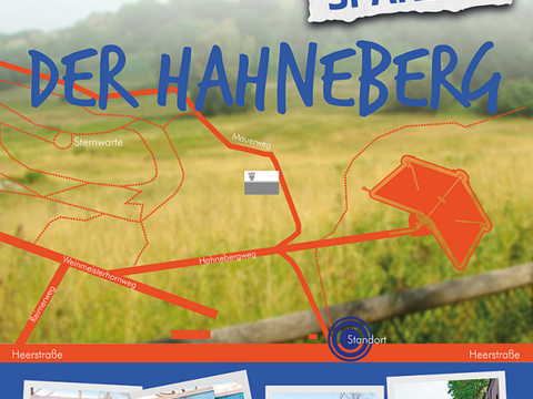 Bildvergrößerung: Abbildung der Information zum Hahneberg auf der neuen Hinweistafel mit Wegbeschreibung