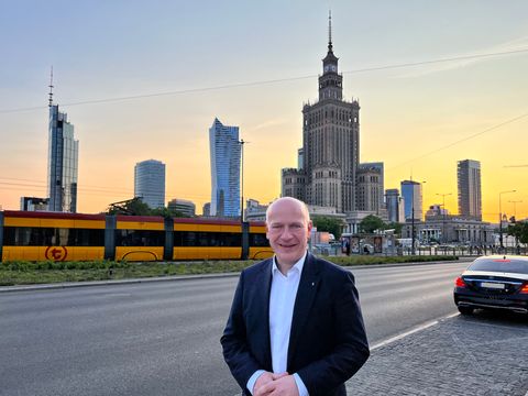 Der Regierende Bürgermeister von Berlin Kai Wegner in Warschau