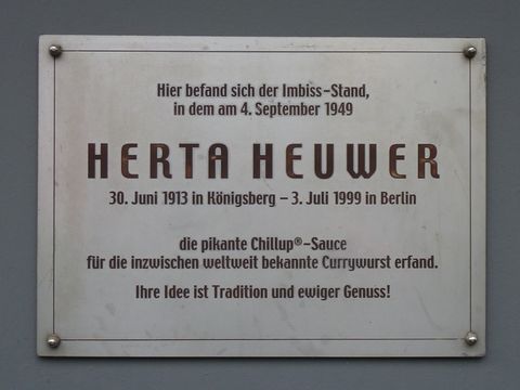 Gedenktafel für Herta Heuwer, 29.9.2010, Foto: KHMM