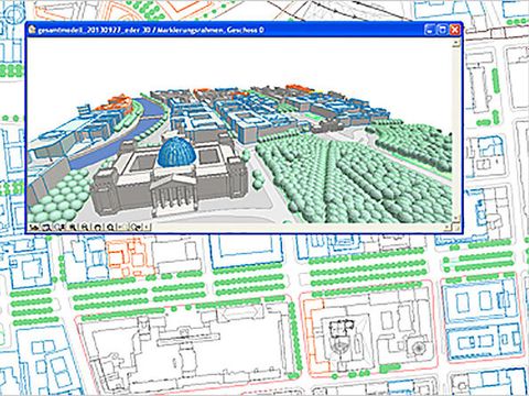 Ausschnitt aus dem digitalen 3D-Modell der Berliner Innenstadt