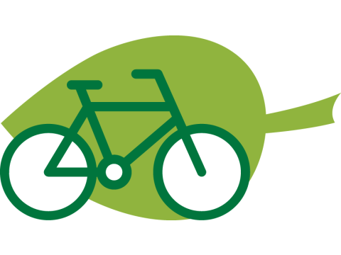 Fahrrad auf einem grünen Blatt