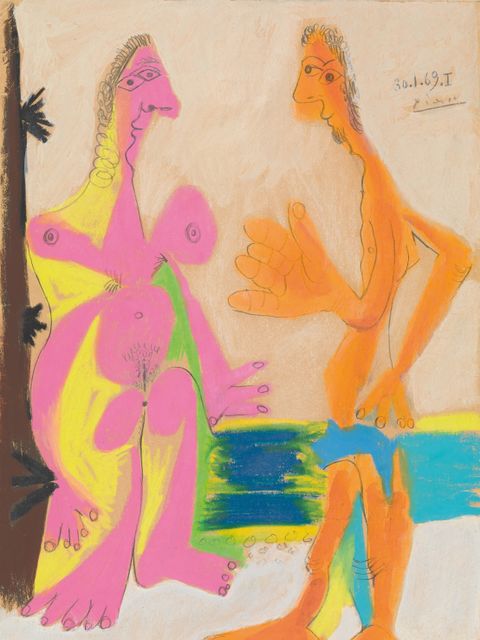 Pablo Picasso - Homme et femme nus debout, 1969