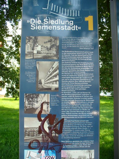 Infotafel 1 "Die Siedlung Siemensstadt", 7.8.2007, Foto: KHMM