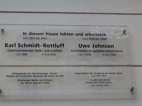 Bildvergrößerung: Gedenktafel für Johnson und Schmitt-Rotluff