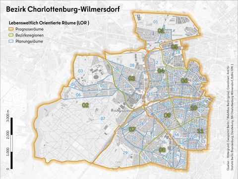 Lebensweltlich Orientierte Räume (LOR) im Bezirk Charlottenburg-Wilmersdorf
