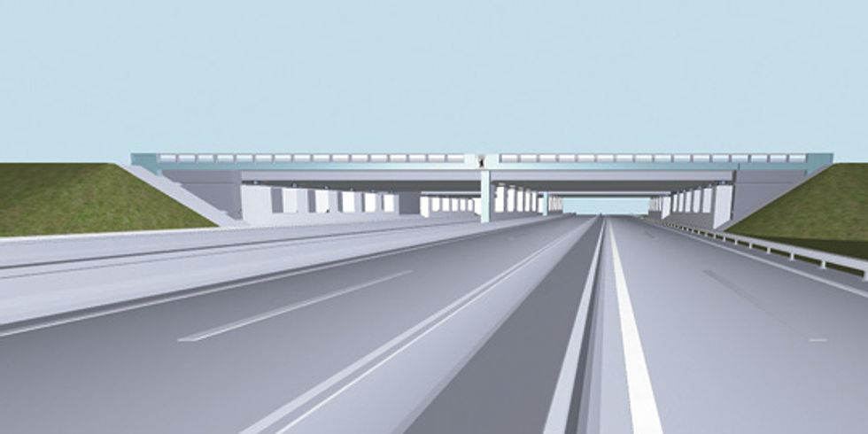 Kreuzungsbauwerk Kleeblatt Zehlendorf: Visualisierung neue Brücke, Ansicht von Süden