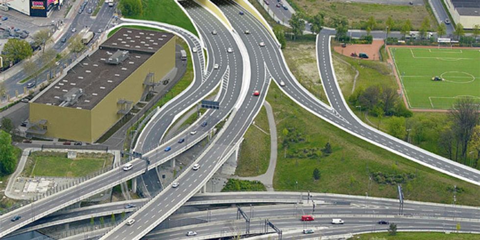 Visualisierung der fertiggestellten Autobahn 100