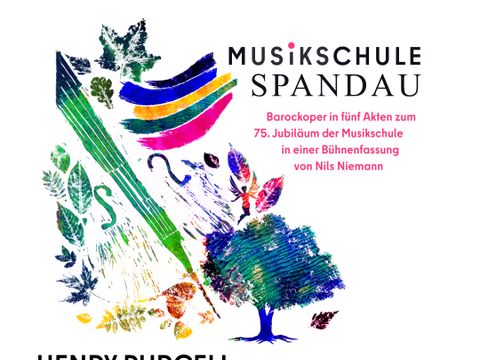 Bildvergrößerung: Bild mit der Aufschrift Musikschule Spandau und dem Hinweis auf die Barockoper am 14.10.2023