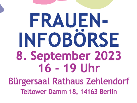 Fraueninfobörse am 08.09.2023 im Bürgersaal des Rathauses Zehlendorf