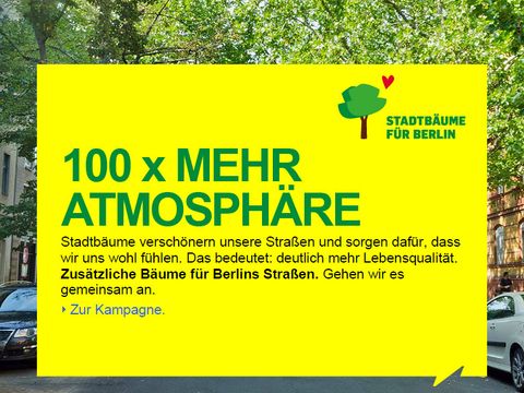 Kampagne Stadtbäume für Berlin - 100 X MEHR ATMOSPHÄRE