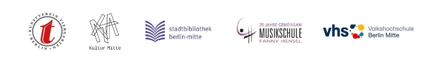 Logos der Fachbereiche des Amtes für Weiterbildung und Kultur beim Bezirksamt Mitte von Berlin