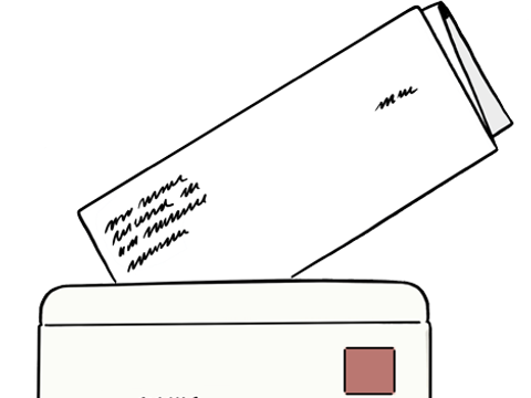 Grafik geöffneter Briefumschlag und ein Brief 