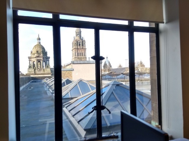 Blick aus dem Büro im Rathaus