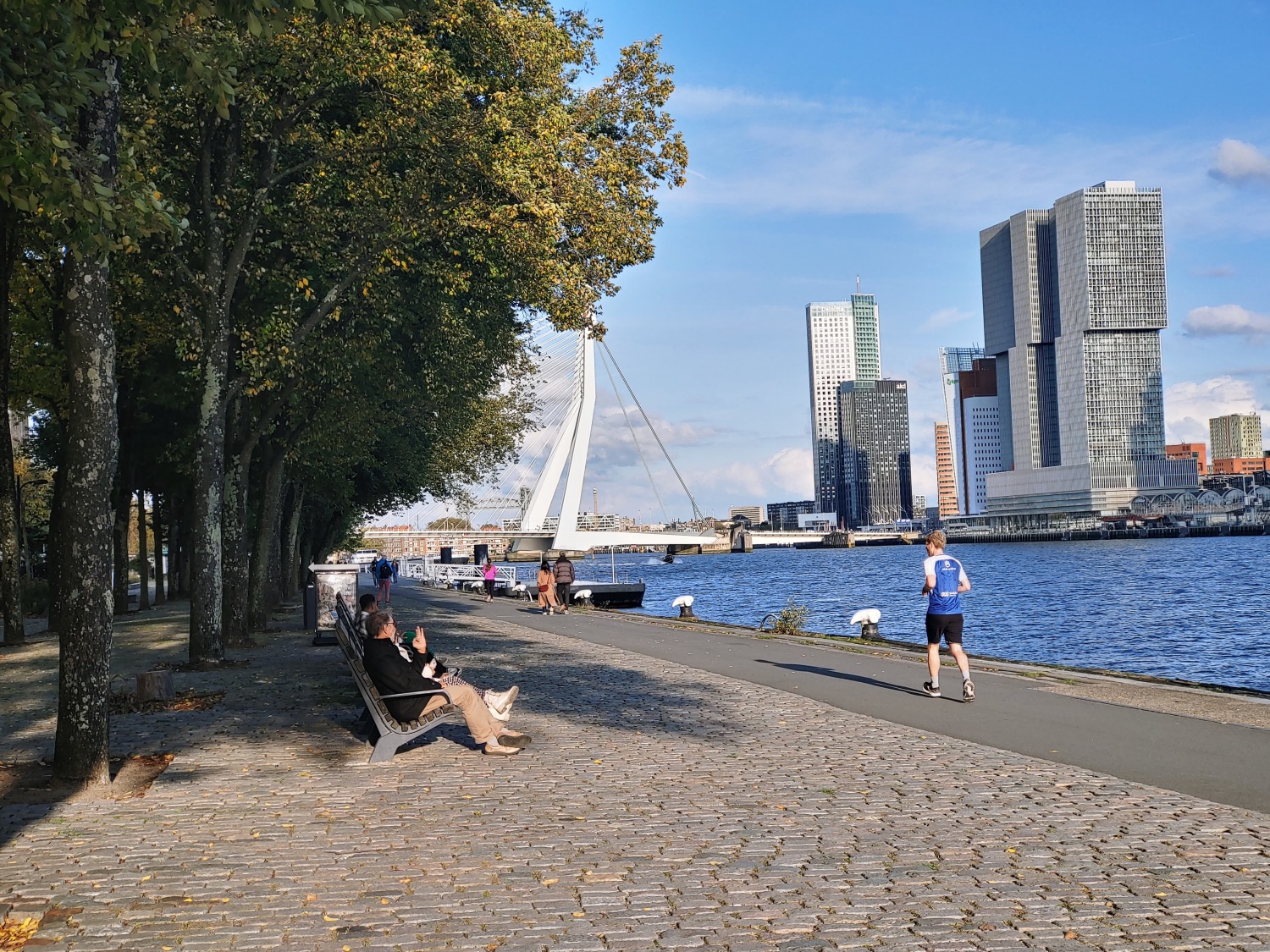 Brücke mit Jogger