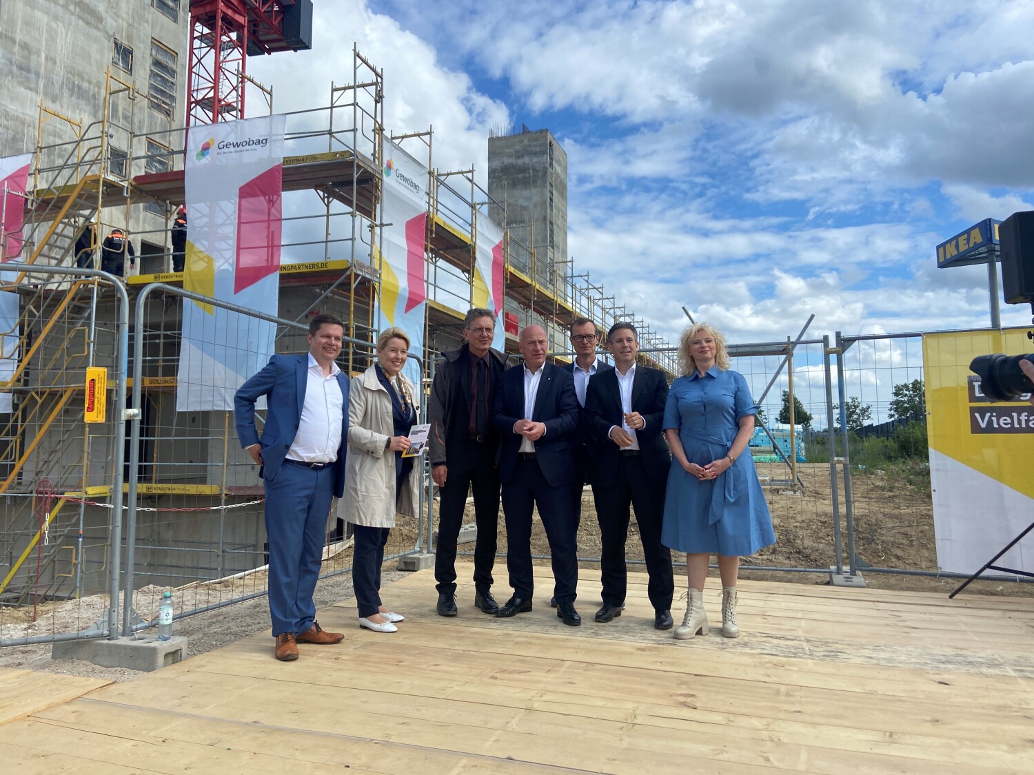 Senat vor Ort in Lichtenberg, 13. Juni 2024, Baustelle der Gewobag Landsberger Allee