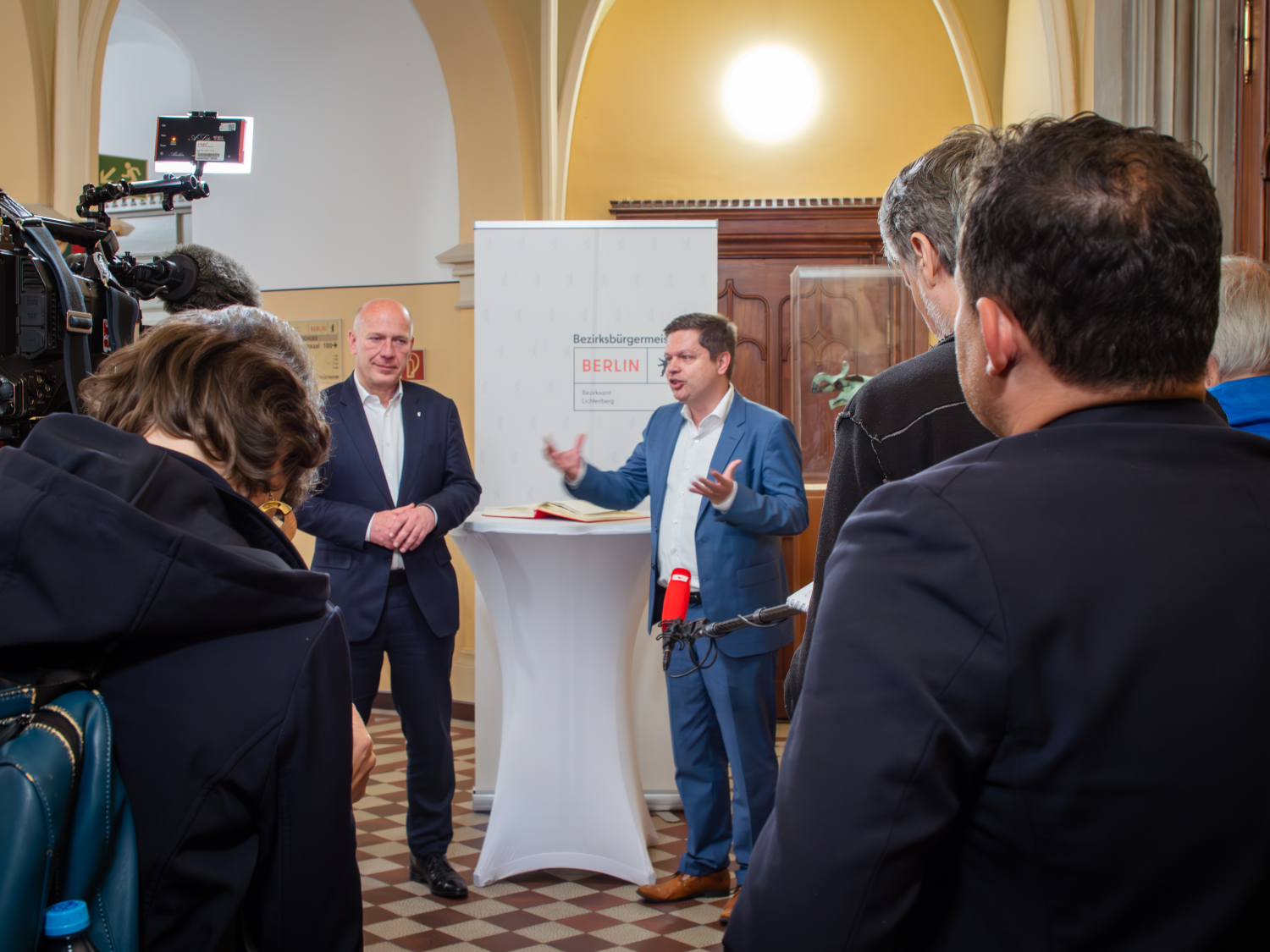 Senat vor Ort in Lichtenberg, Pressestatement Kai Wegner und Martin Schaefer