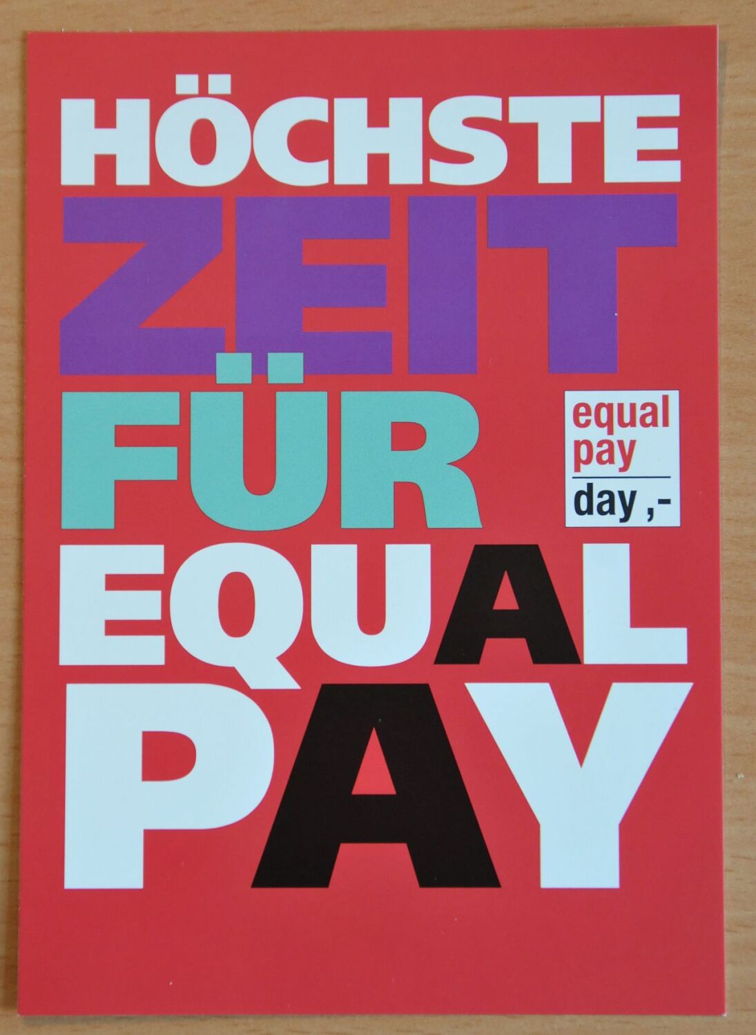 Postkarte "Equal Pay Day 2024" - "Höchste Zeit für Equal Pay"