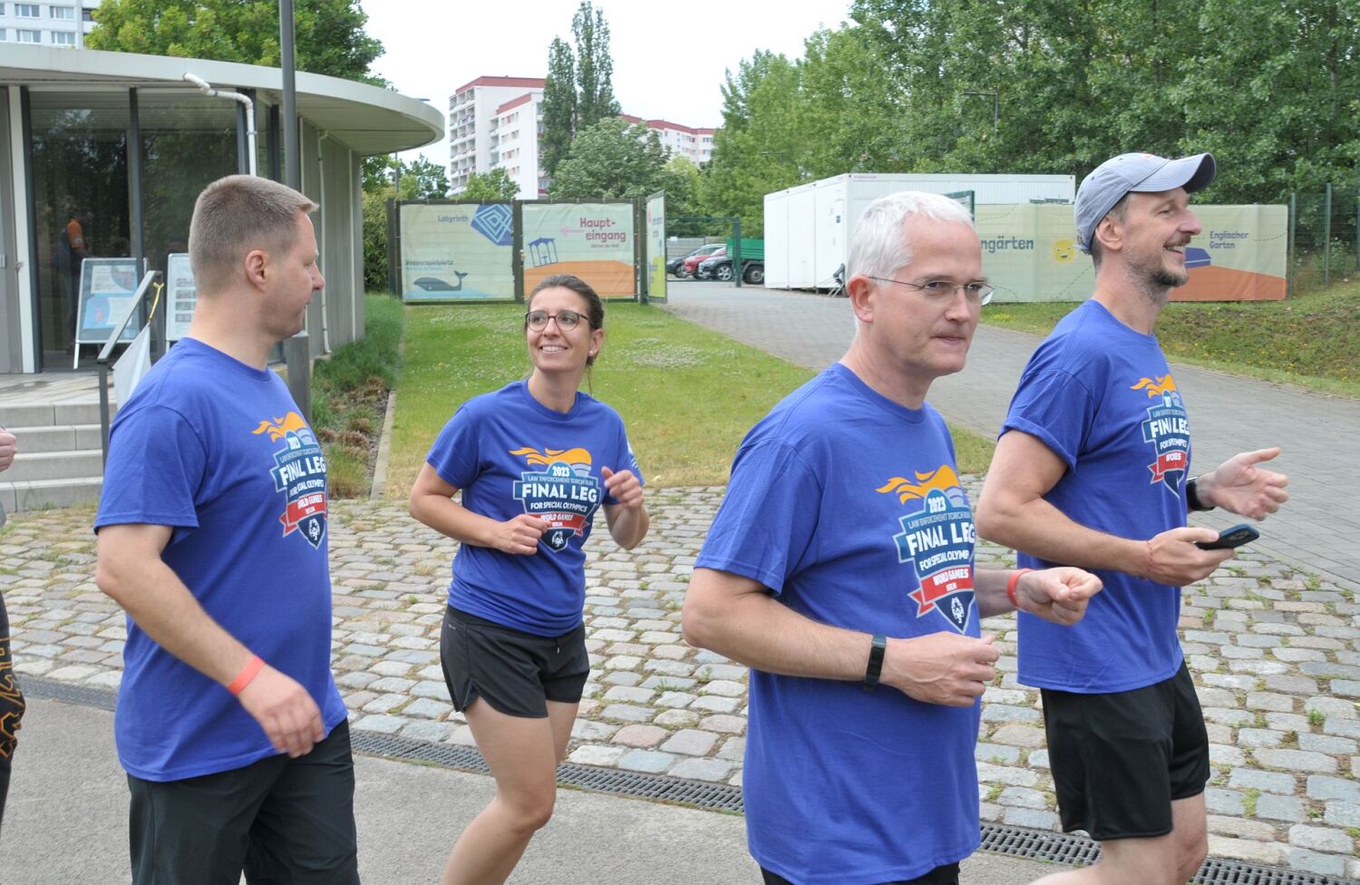 Fackellauf Special Olympic World Games Berlin 2023 - Nadja Zivkovic, Stefan Bley, Gordon Lemm und Jan Lehmann 2