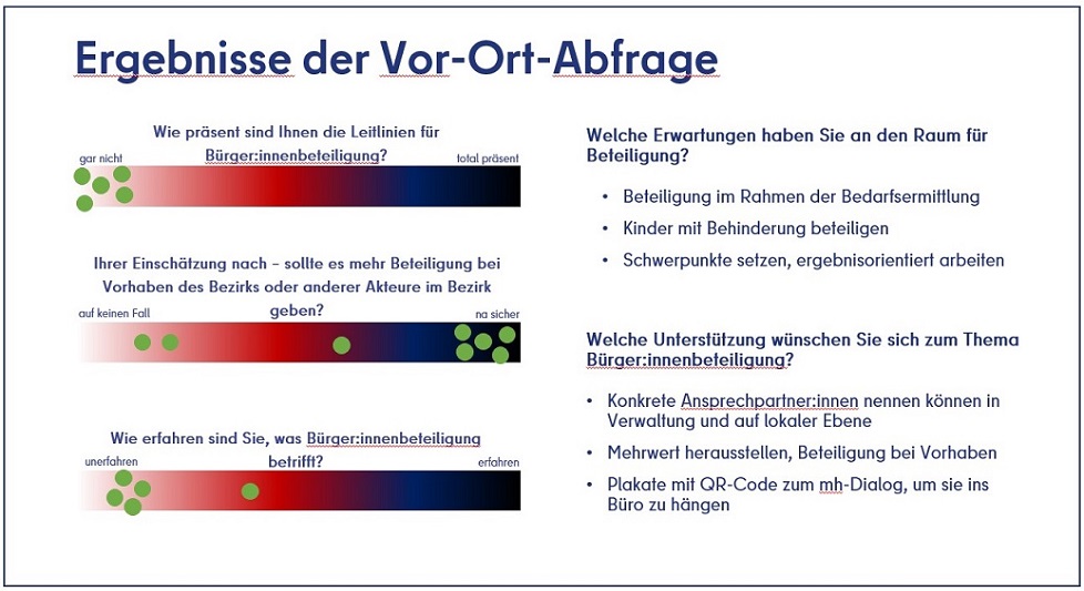 Übersicht über die Ergebnisse der Vor-Ort-Befragung Raum für Beteiligung