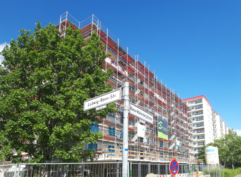 Wohnungsneubau an der Ludwig-Renn-Straße, Ecke Raoul-Wallenberg-Straße