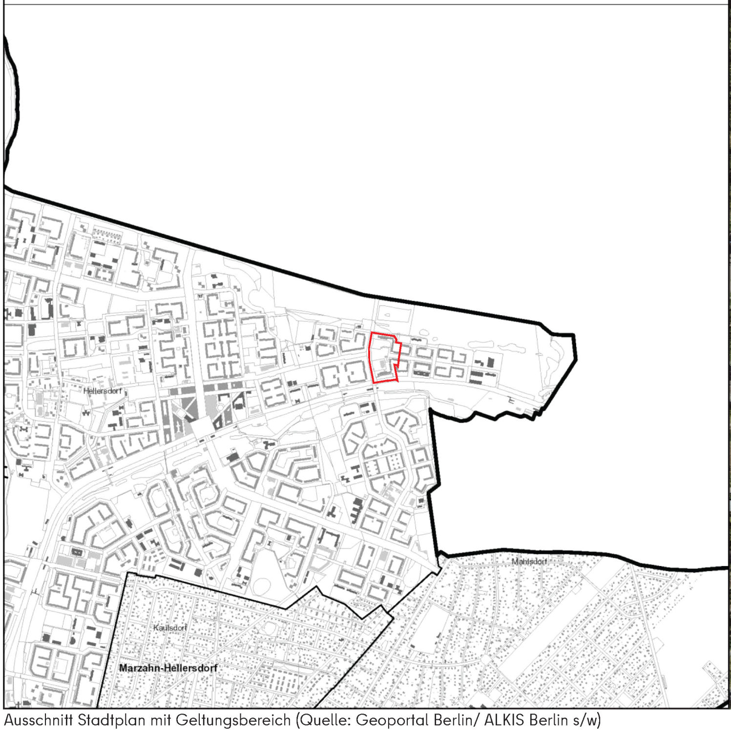 Stadtplanausschnitt mit Geltungsbereich