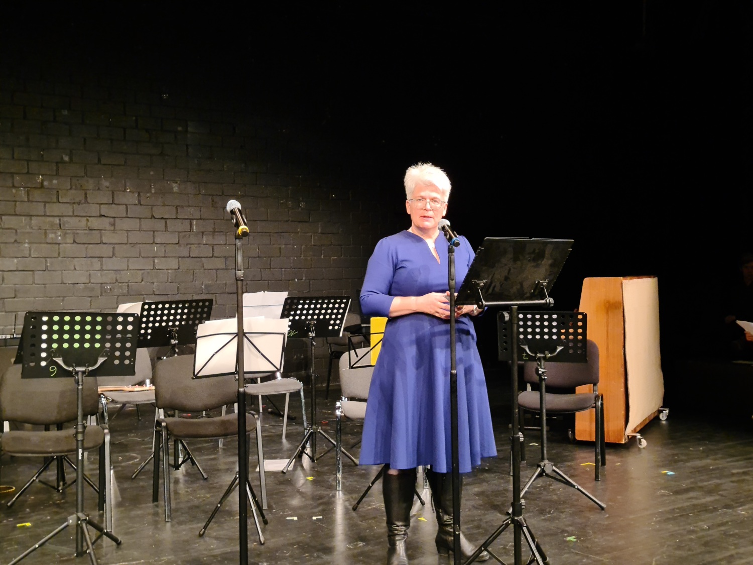 Bezirksbürgermeisterin Stefanie Remlinger bei ihrer Rede im GRIPS-Theater.