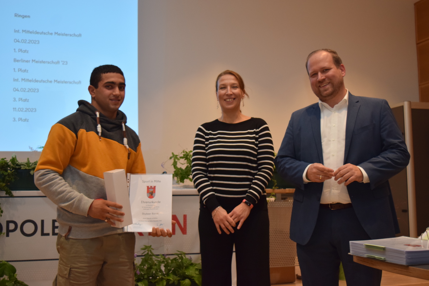 Shaheer Baraki vom Hauptstadtringer e.V. erreichte 2023 den 1. Platz bei der Internationalen Mitteldeutschen Meisterschaft im Ringen.