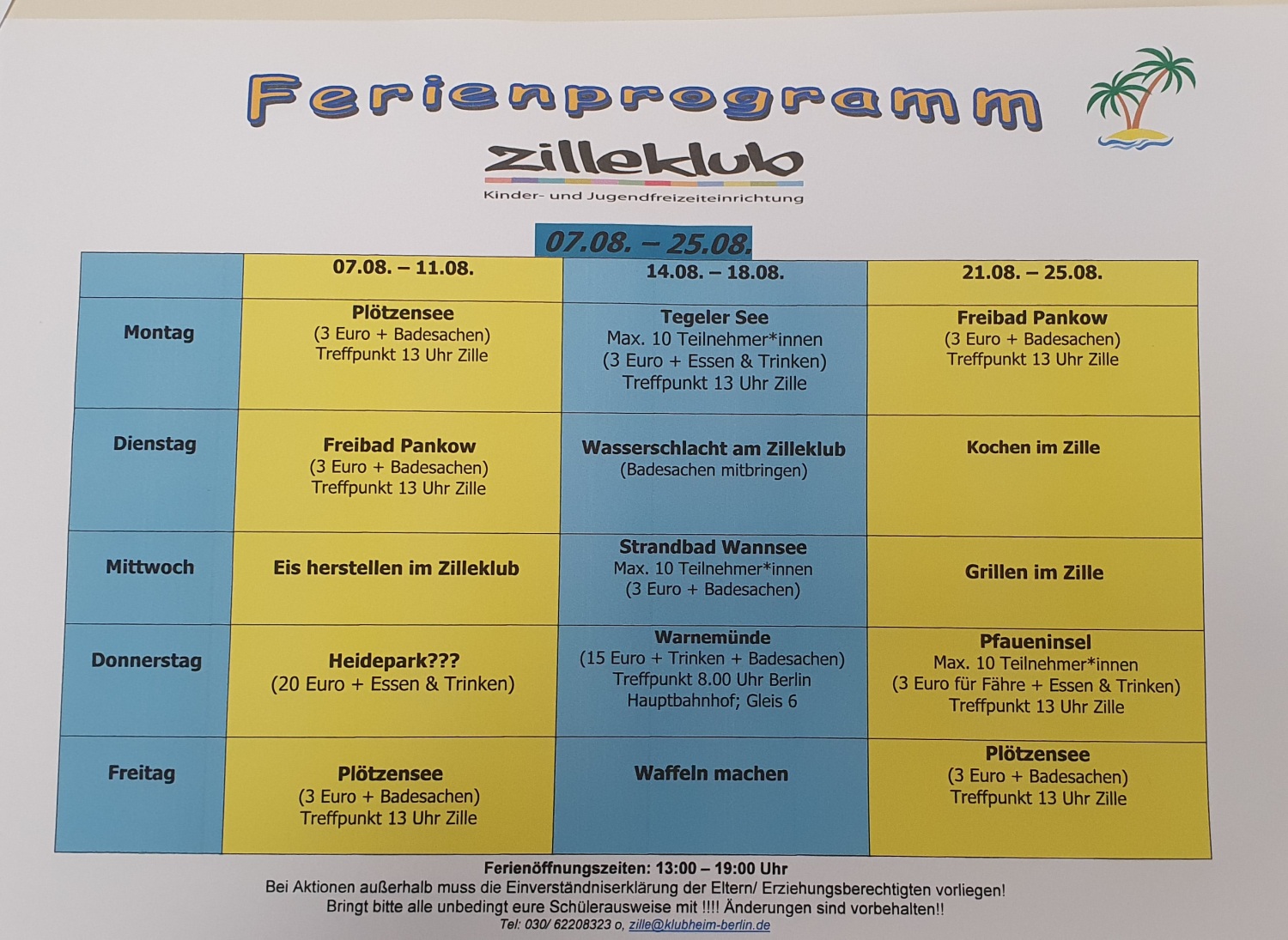 Zilleklub Programm