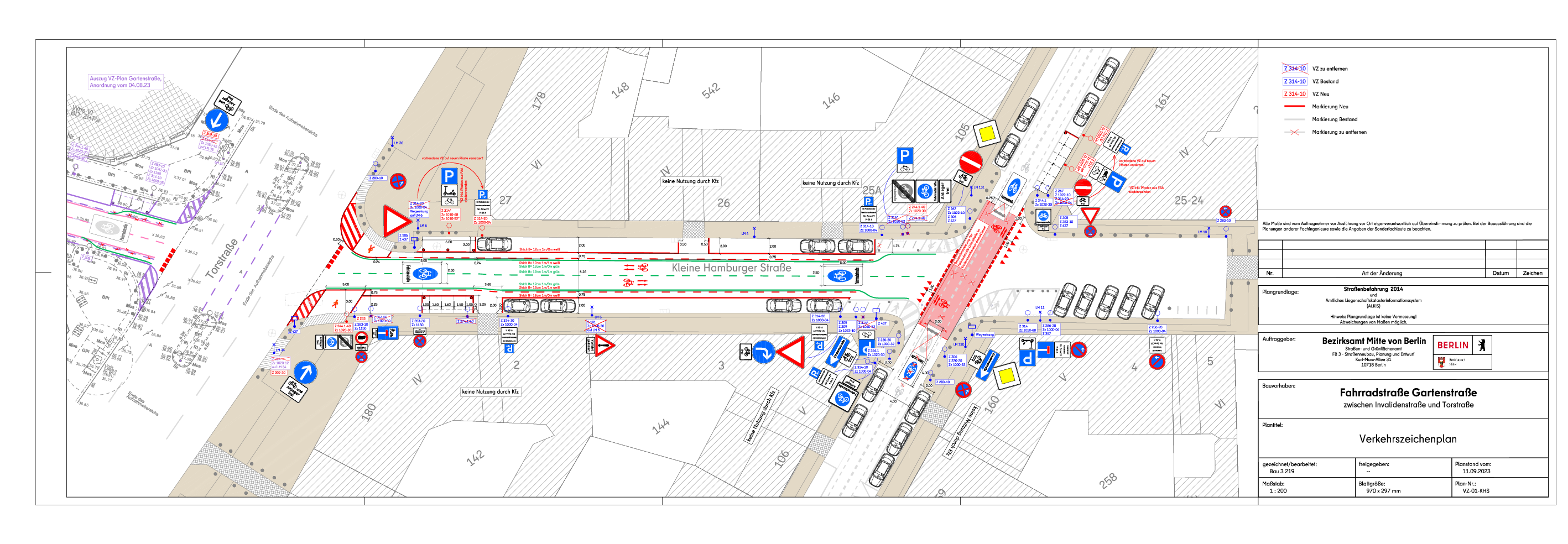Verkehrszeichenplan Kleine Hamburger Straße