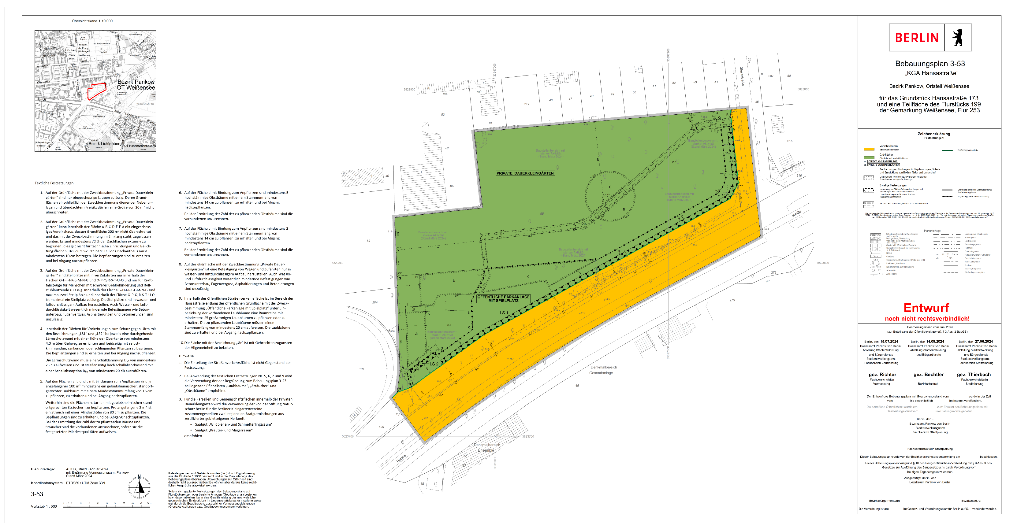 B-Plan 3-53 Entwurf Juni 2024