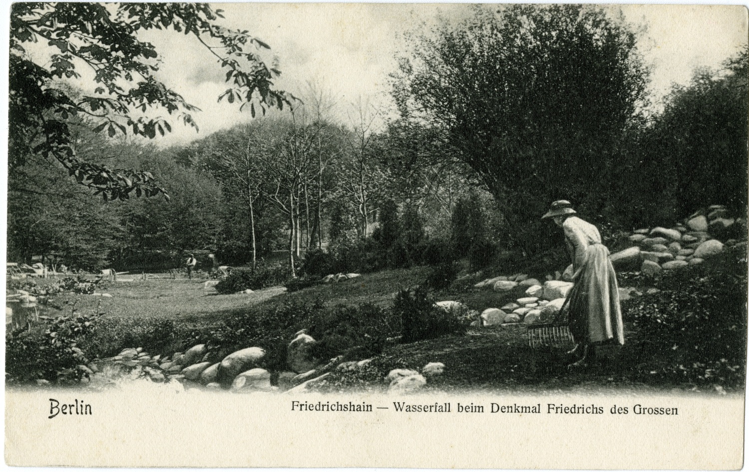 Wasserlauf am großen Teich, Postkarte um 1920