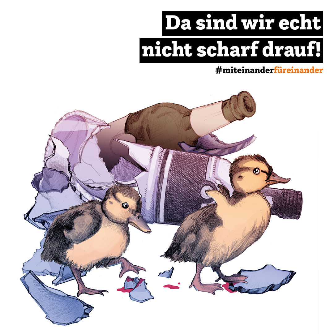 Kampagne #MiteinanderFüreinander, Illustration "Da sind wir echt nicht scharf drauf!"