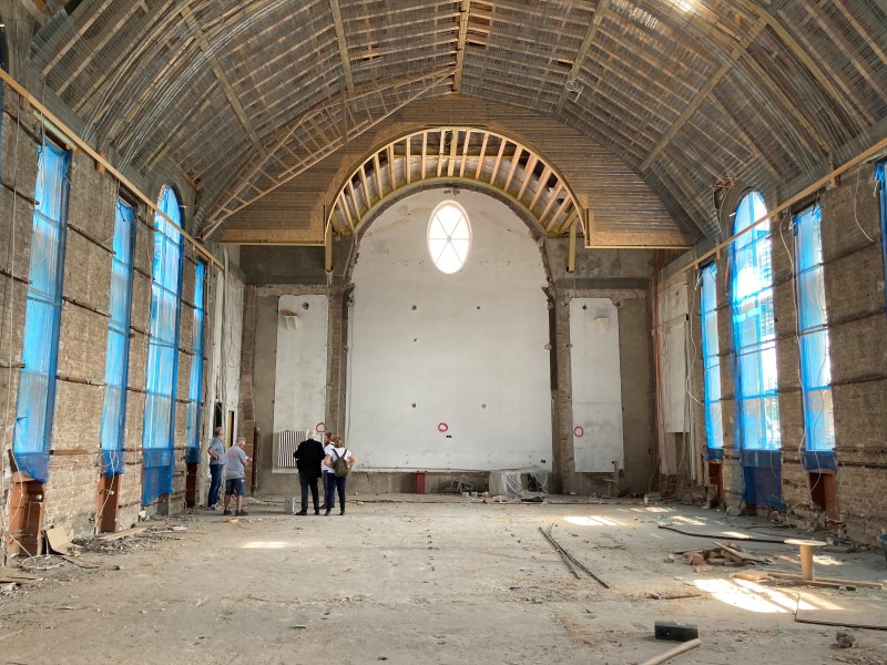 Baustelle Aula Ostflügel Fichtenberg-Gymnasium - Stand: 13.08.2020